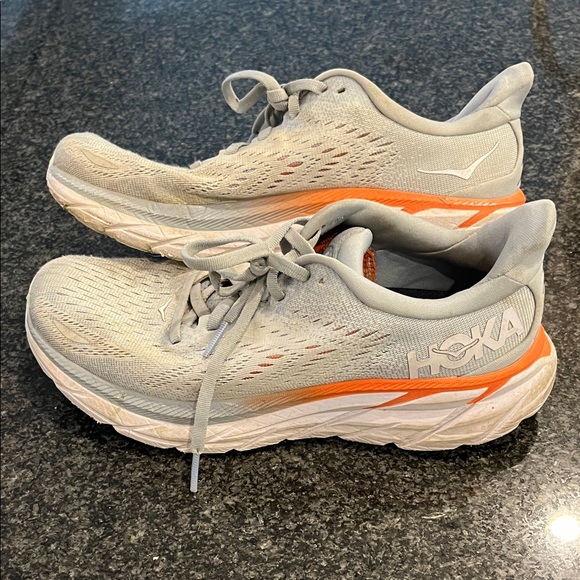 Hoka Women's Sneakers in Gray and Orange - Picture 1 of 4
